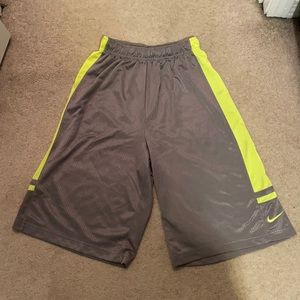 Nike Gray & Neon Green Basketball Shorts